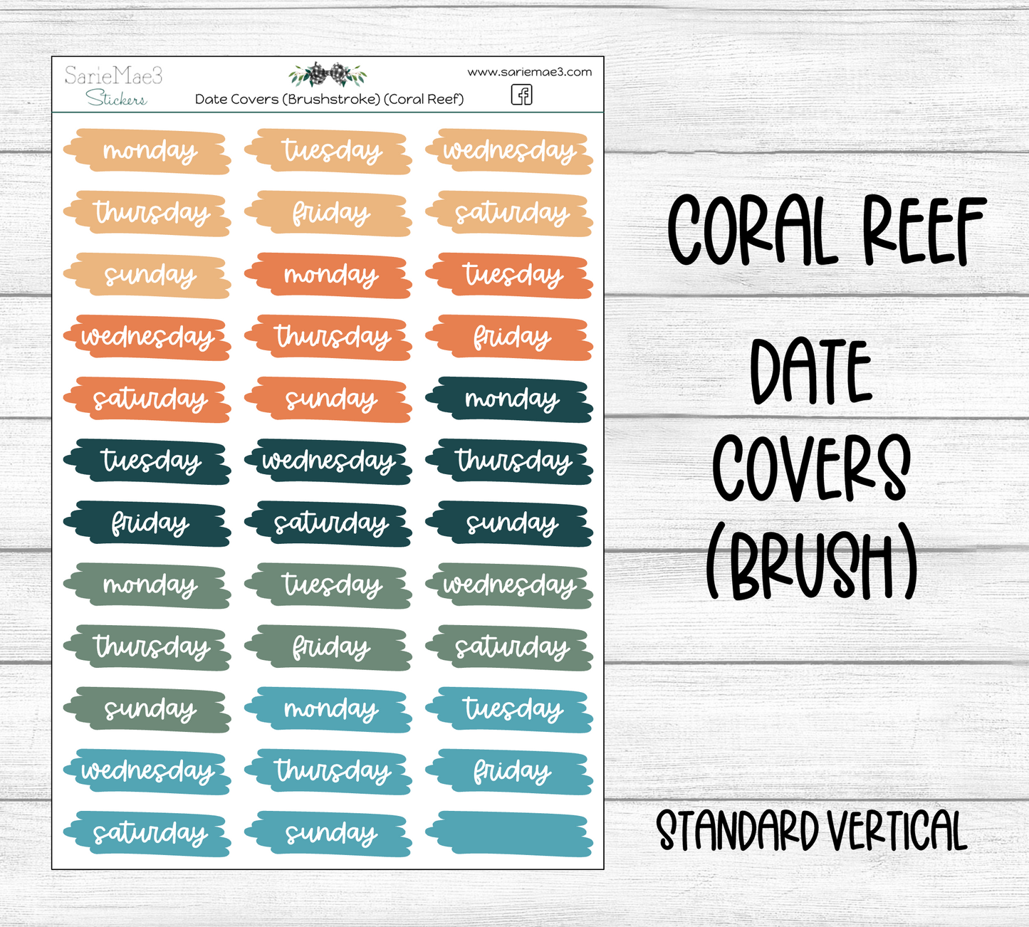 Date Covers (Brushstroke) (Coral Reef)