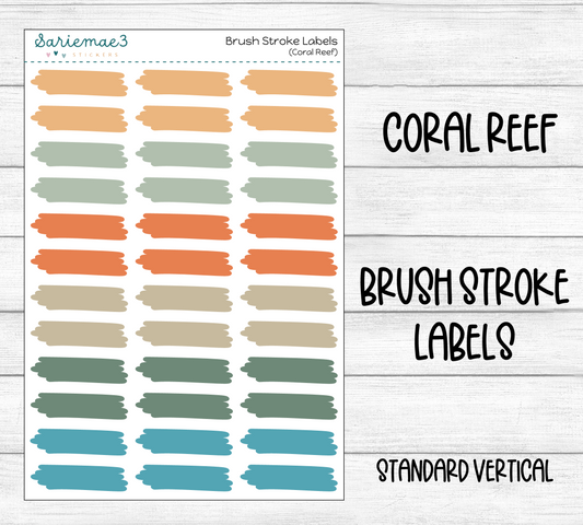 Brushstroke Labels (Coral Reef)