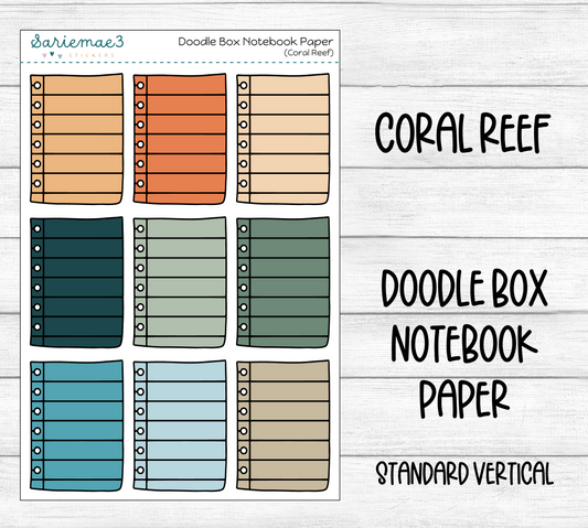 Doodle Box Notebook Paper (Coral Reef)