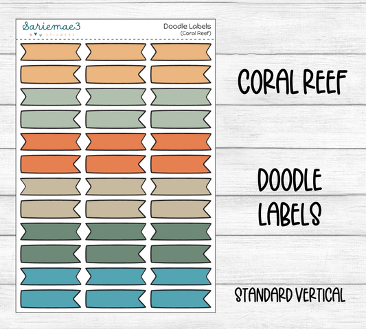 Doodle Labels (Coral Reef)