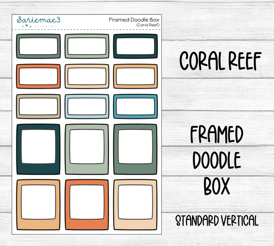 Framed Doodle Box (Coral Reef)
