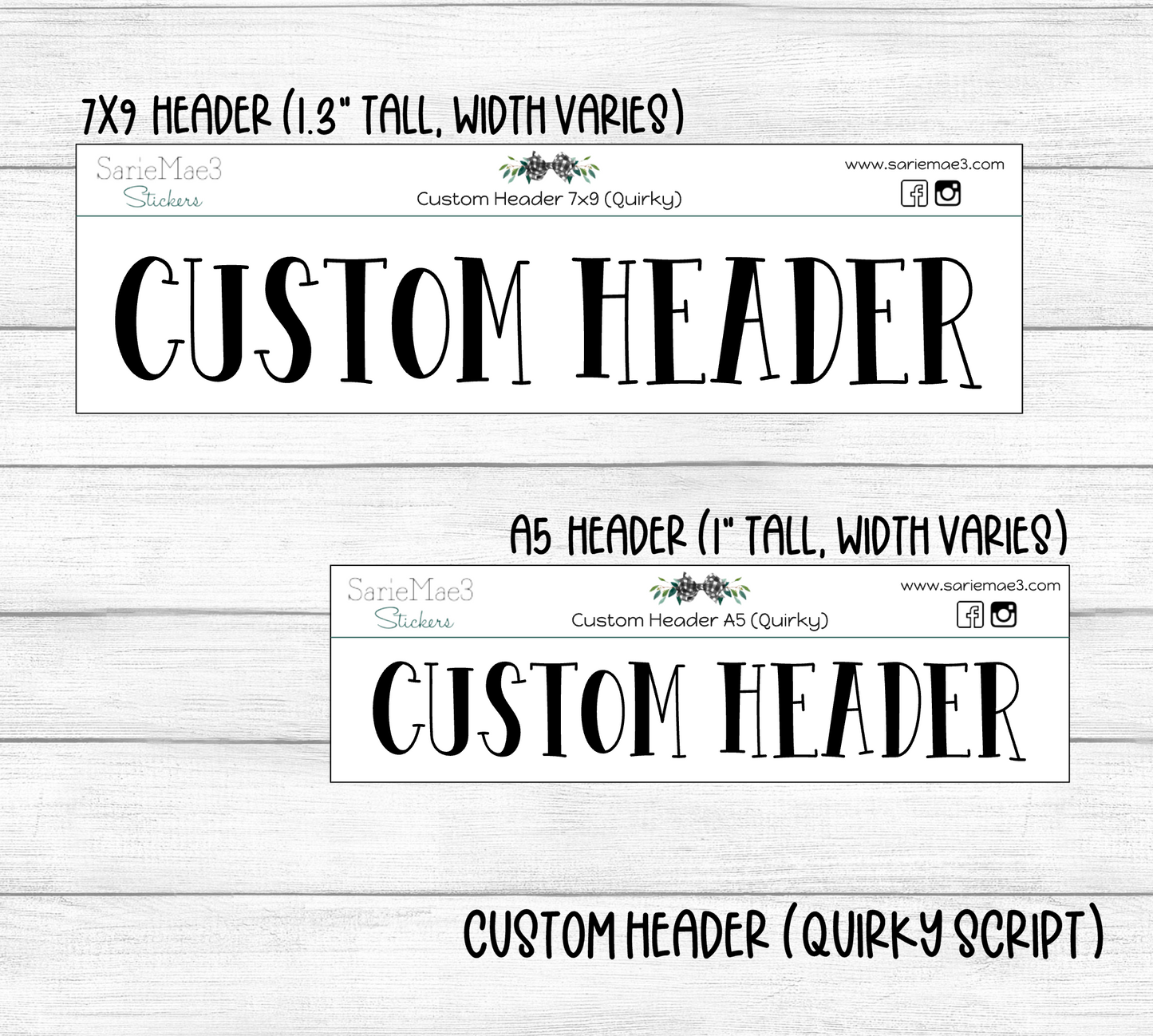 Custom Header (Quirky Font)