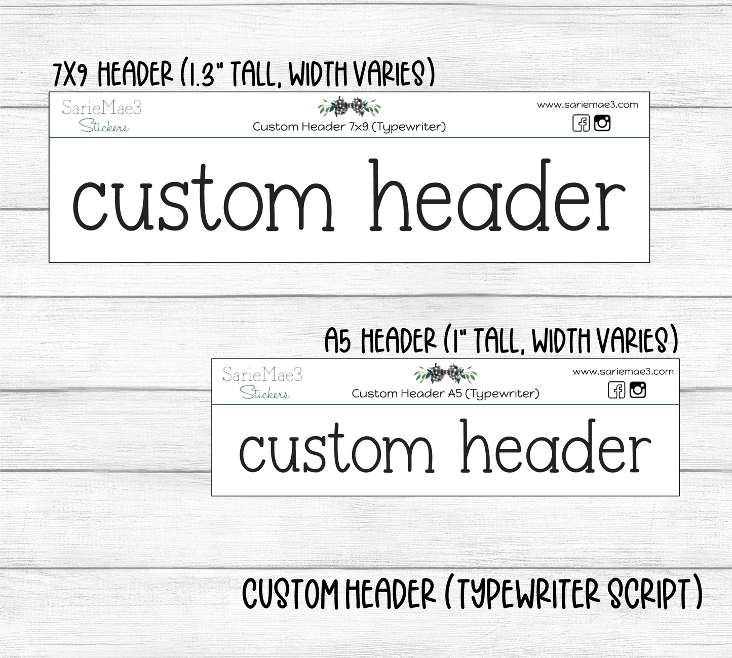 Custom Header (Typewriter Font)