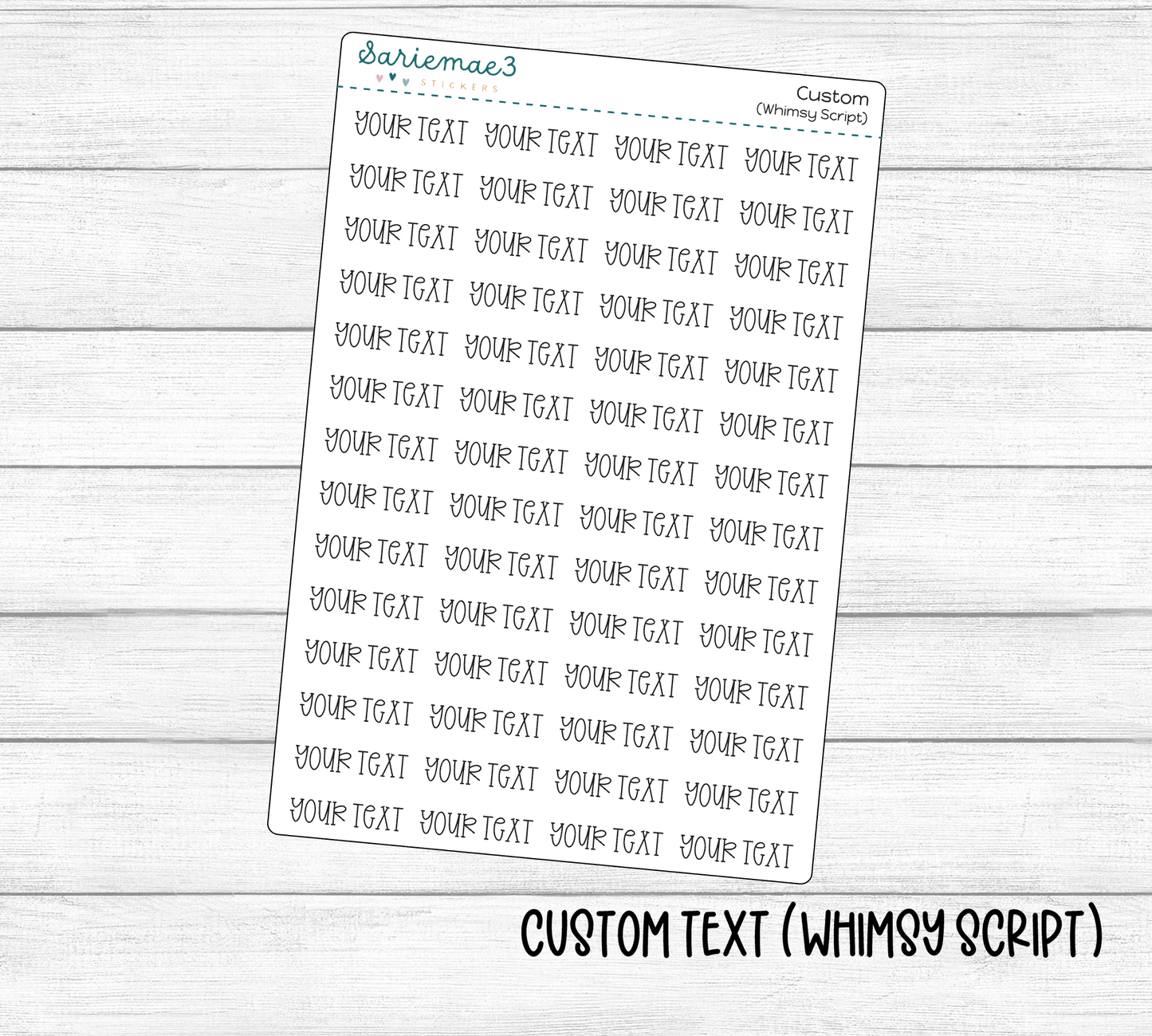 Custom Text (Whimsy Script)