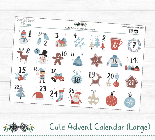Cute Advent / Countdown Calendar (Large)