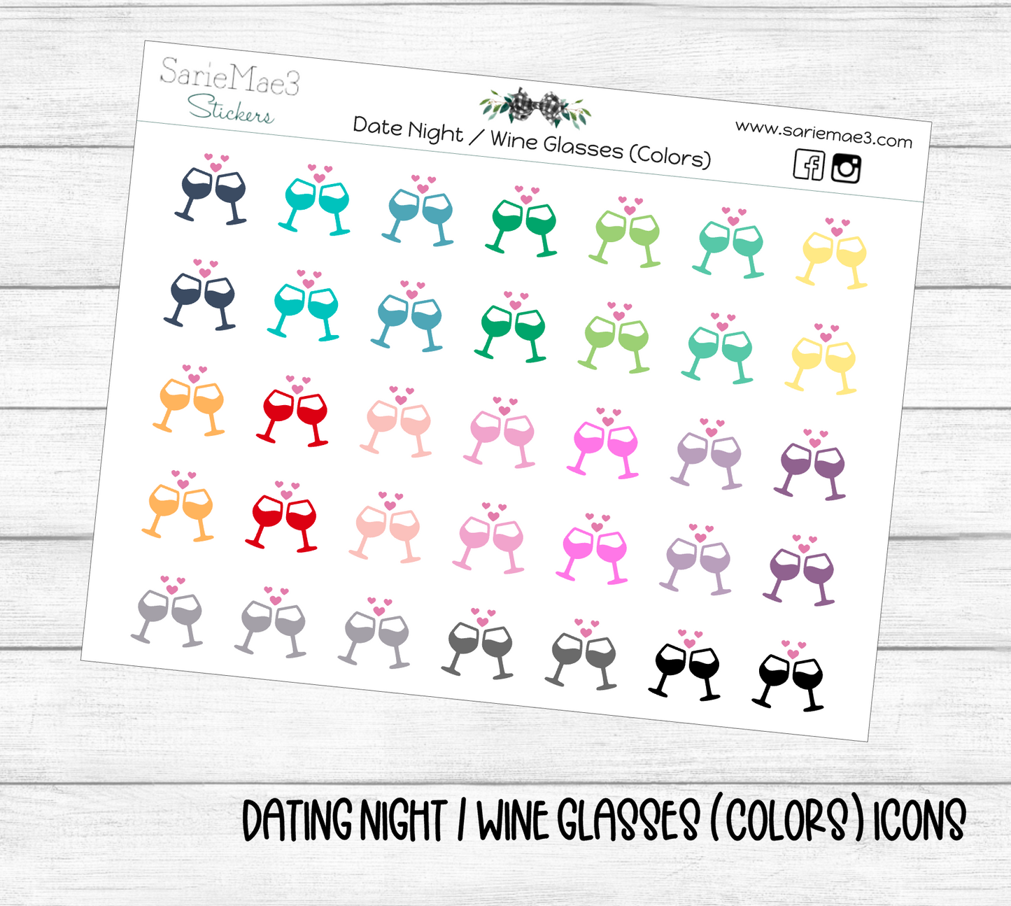 Date Night / Wine Glasses (Colors) Icons
