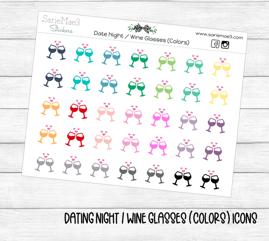 Date Night / Wine Glasses (Colors) Icons