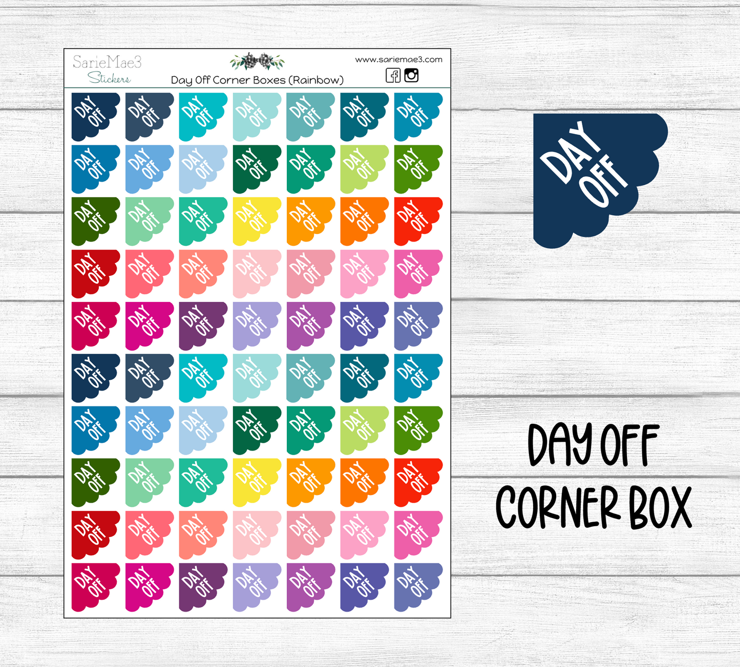 Day Off Corner Box (Rainbow)