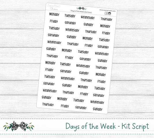 Days of the Week (Kit Font)