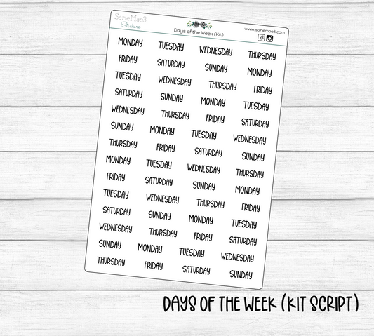 Days of the Week (Kit Font)