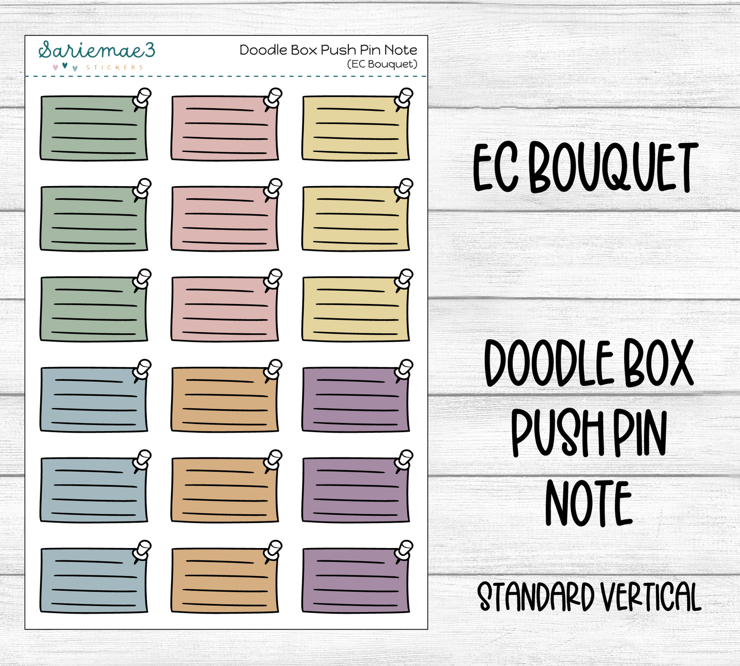 Doodle Box Push Pin Note (EC Bouquet)