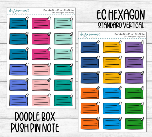 Doodle Box Push Pin Note (EC Hexagon)