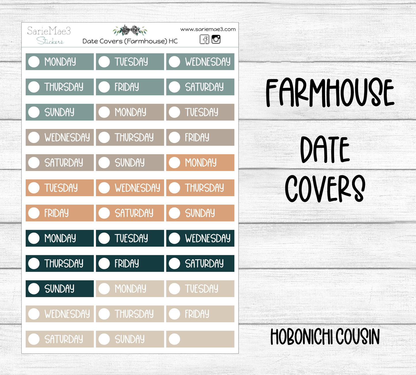 Date Covers (Farmhouse) Hobo Cousin