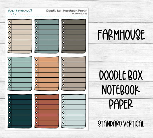 Doodle Box Notebook Paper (Farmhouse)