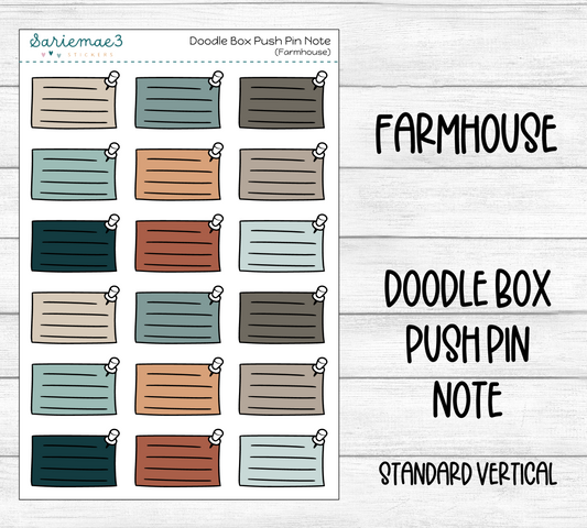Doodle Box Push Pin Note (Farmhouse)