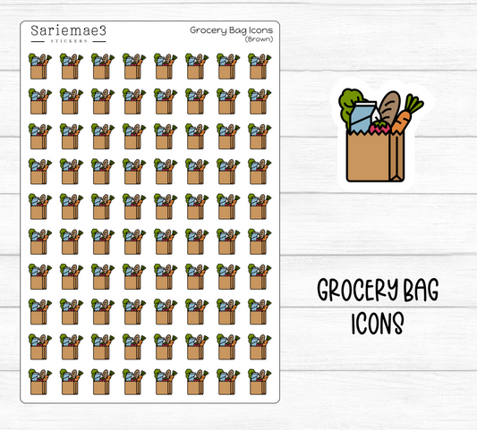 Grocery Bag (Brown) Icons (Reformatted)
