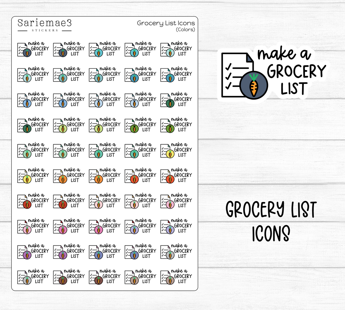 Grocery List Icons