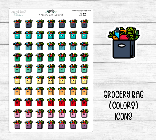 Grocery Bag (Colors) Icons