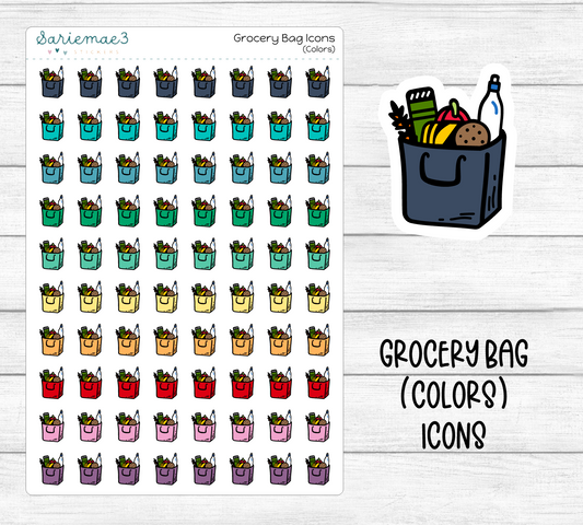 Grocery Bag (Colors) Icons