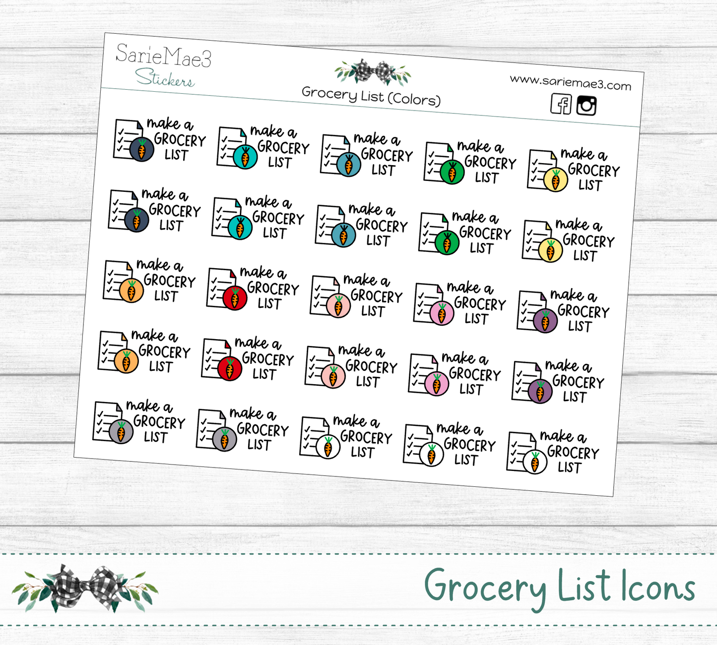 Grocery List Icons