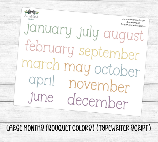 Large Months (EC Bouquet) (Typewriter)