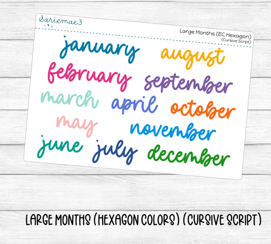 Large Months (EC Hexagon) (Cursive)