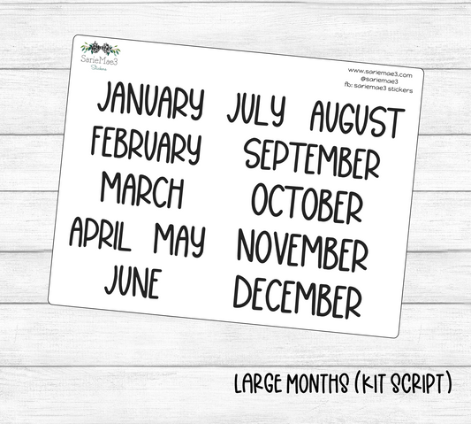 Large Months (Kit Font)