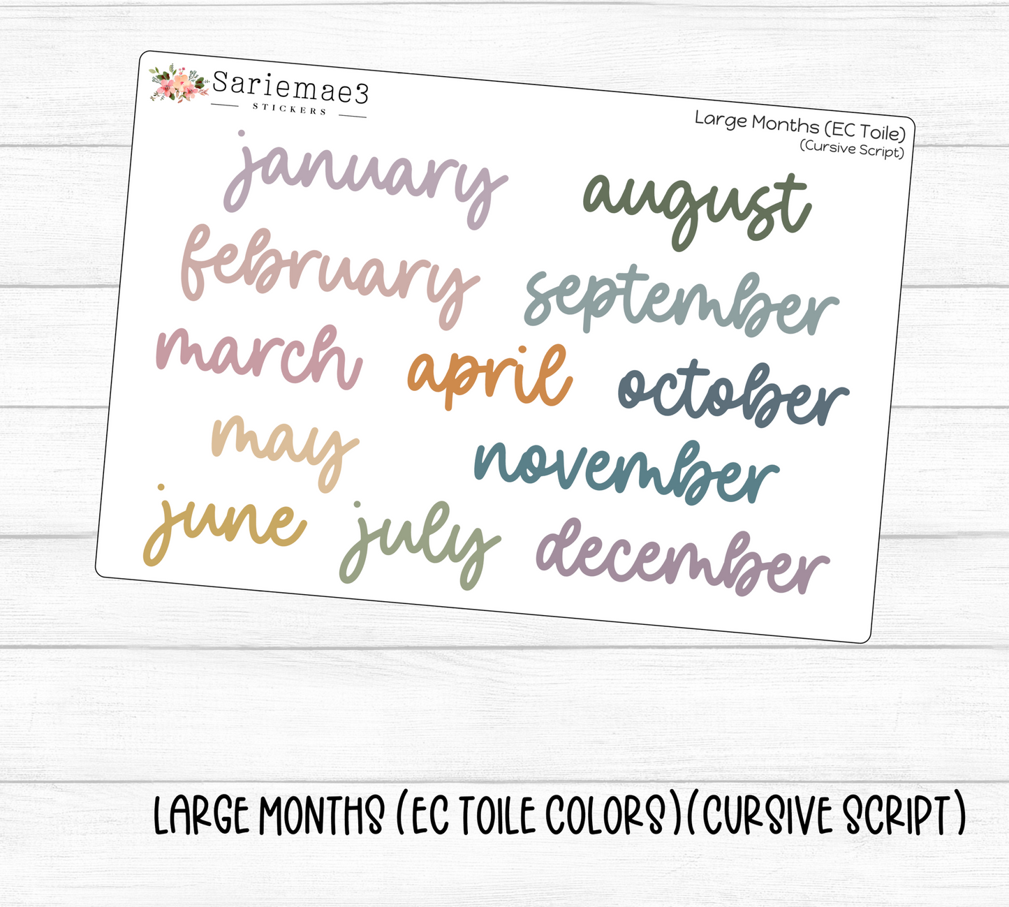 Large Months (EC Toile)(Cursive)