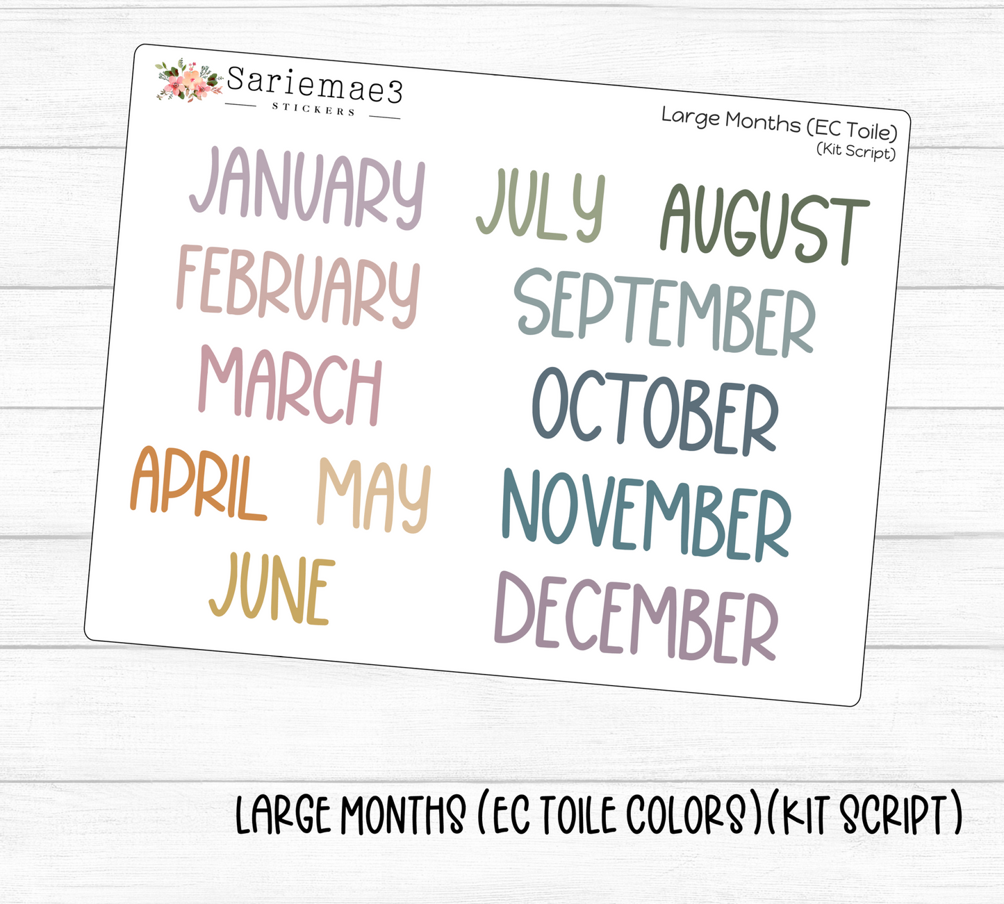 Large Months (EC Toile)(Kit)
