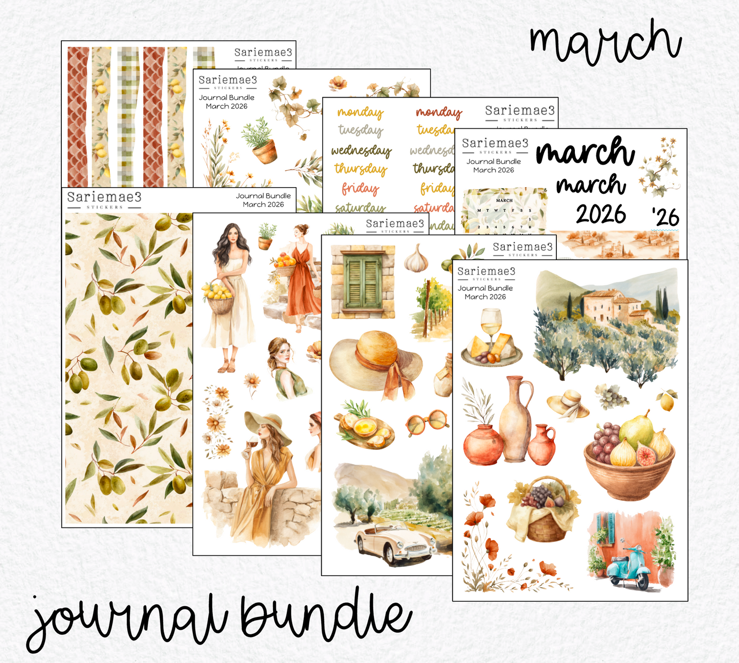 March Journal Bundle (20% off) LIMITED TIME! Available 3/2-3/31