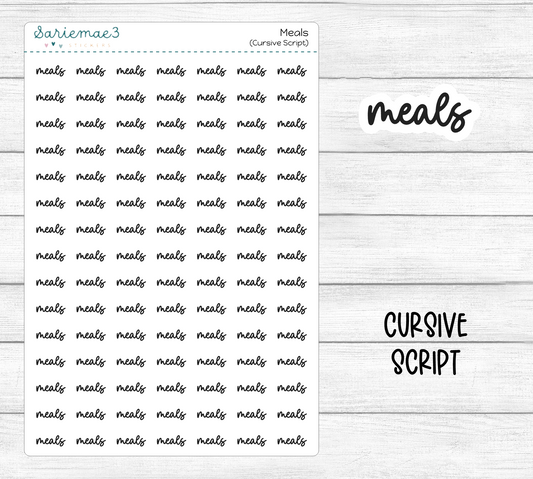 Meals (Cursive)