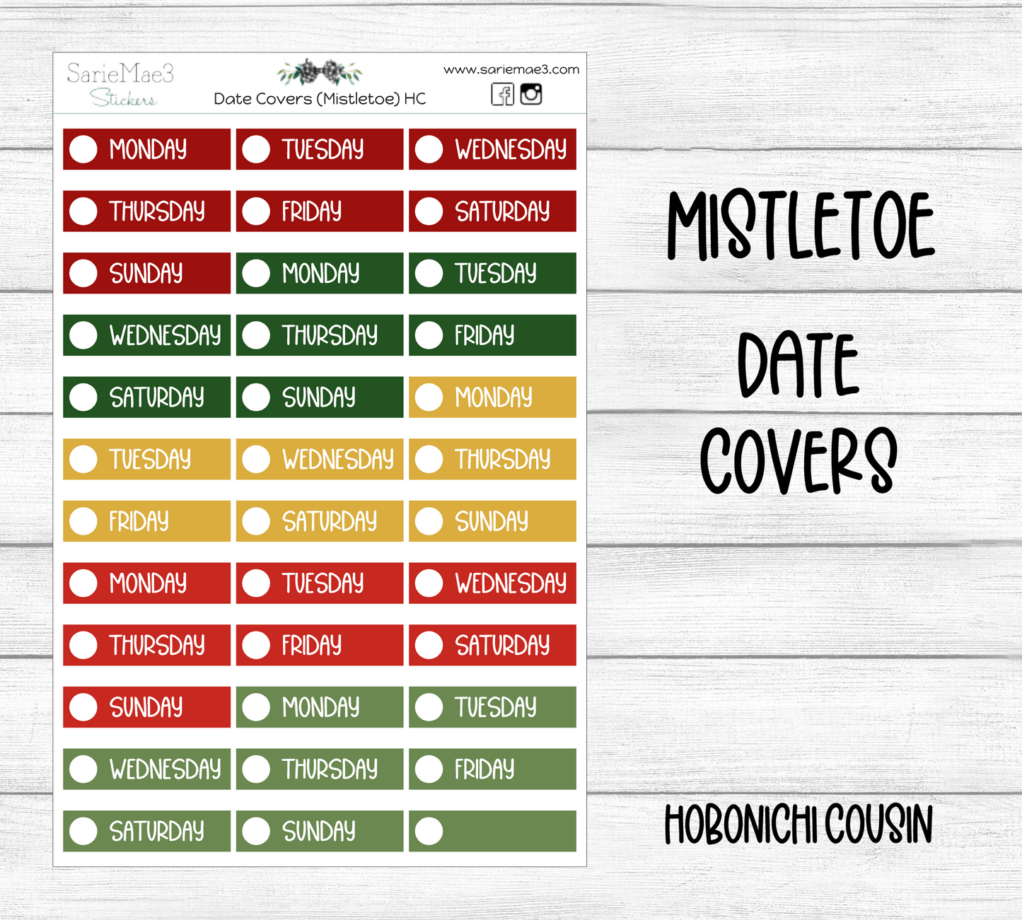 Date Covers (Mistletoe) Hobo Cousin