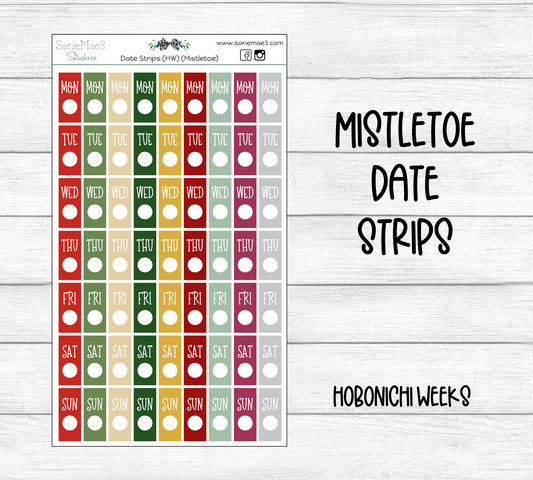 Date Strips (Mistletoe) Hobo Weeks