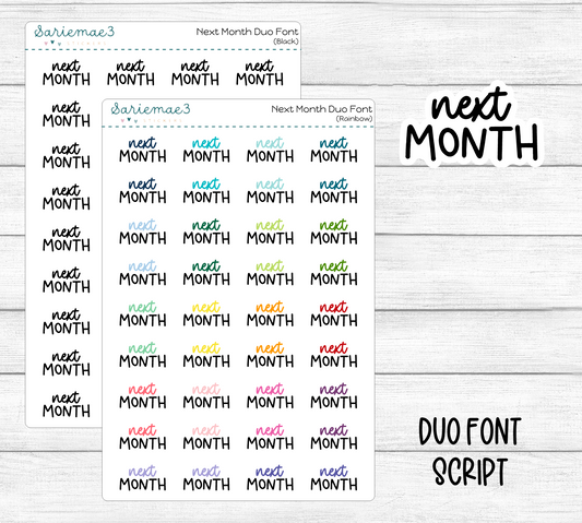 Next Month (Duo Font)