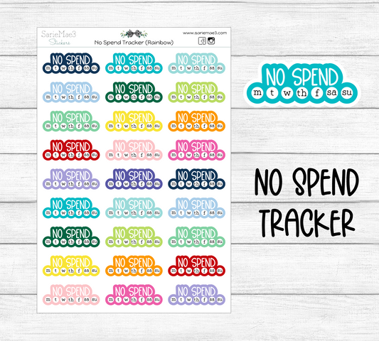 No Spend Rainbow Habit Tracker