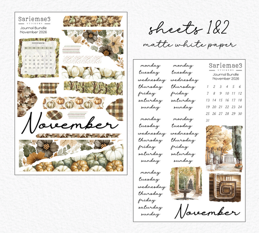 November Journal Bundle (20% off) LIMITED TIME! Available 10/1-10/31