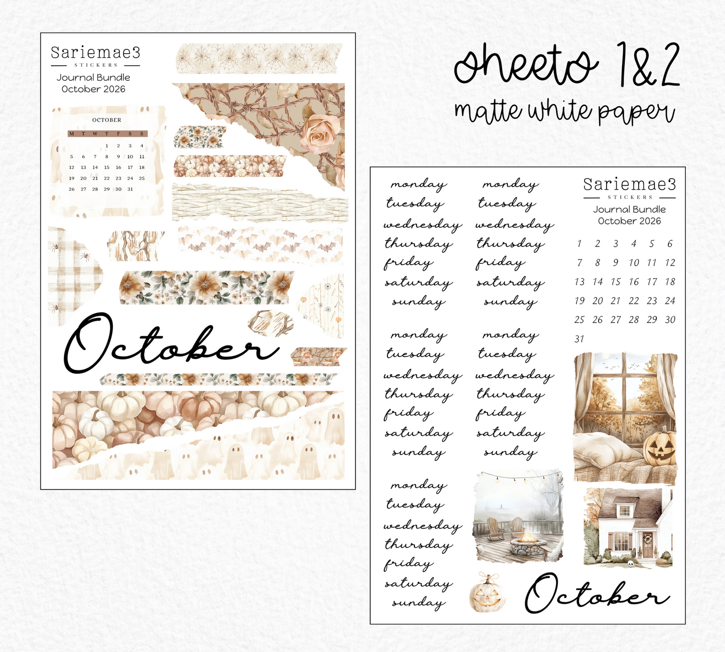 October Journal Bundle (20% off) LIMITED TIME! Available 9/1-9/30