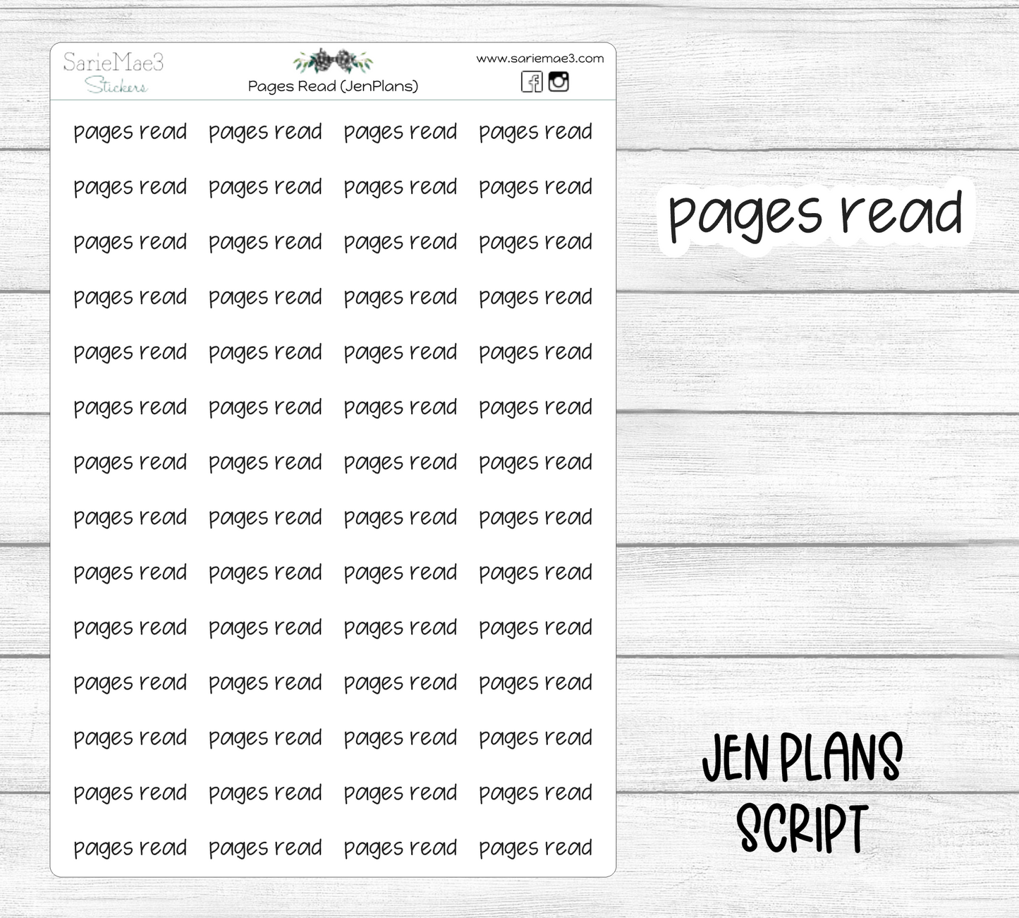 Pages Read (JenPlans)