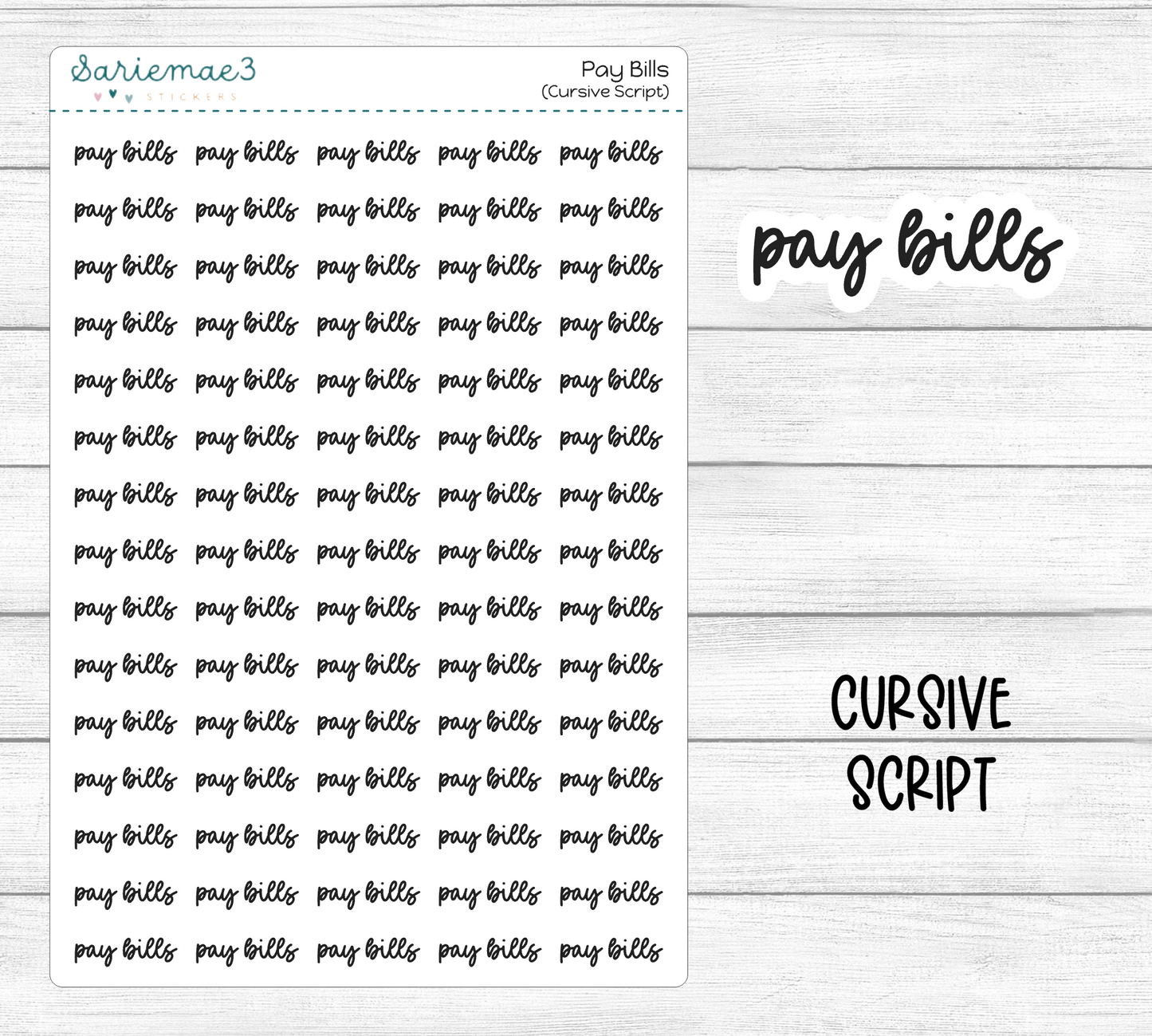 Pay Bills (Cursive)