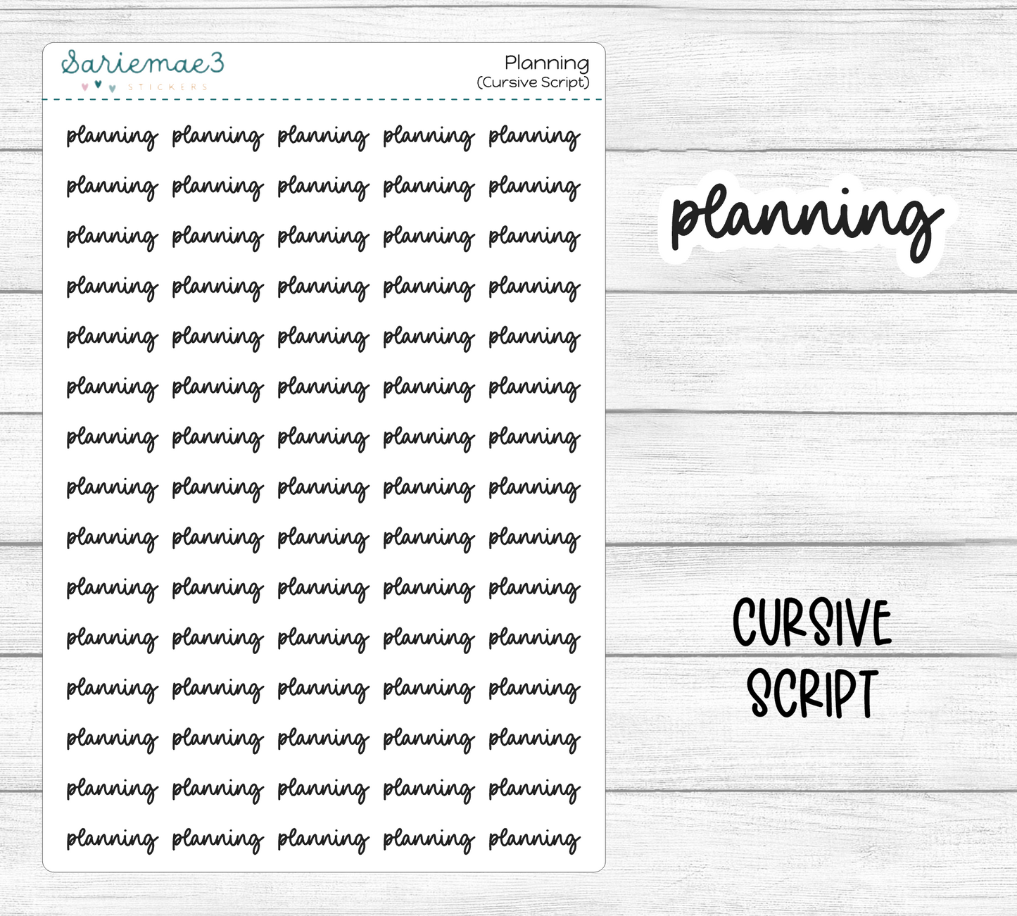 Planning (Cursive)