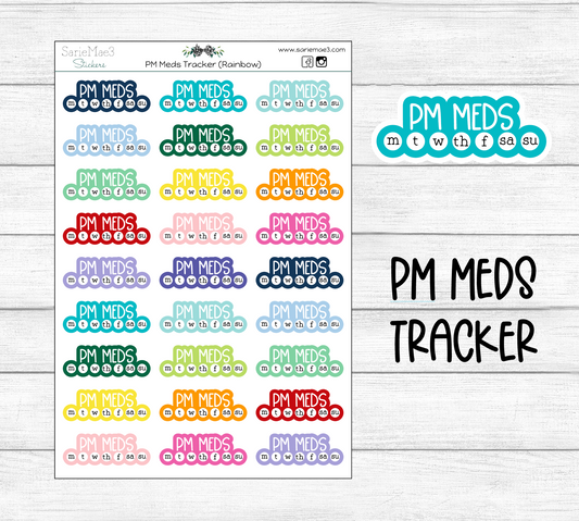 PM Meds Rainbow Habit Tracker