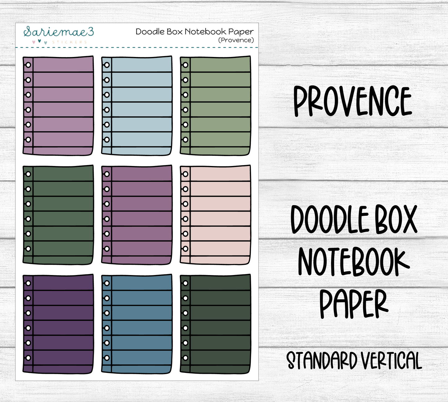 Doodle Box Notebook Paper (Provence)