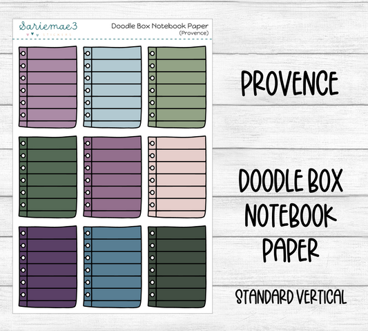 Doodle Box Notebook Paper (Provence)