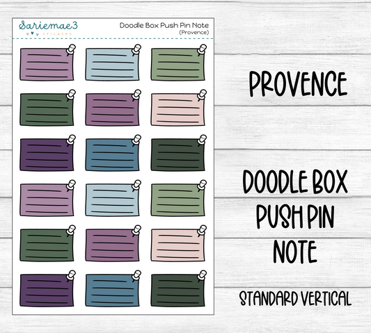 Doodle Box Push Pin Note (Provence)