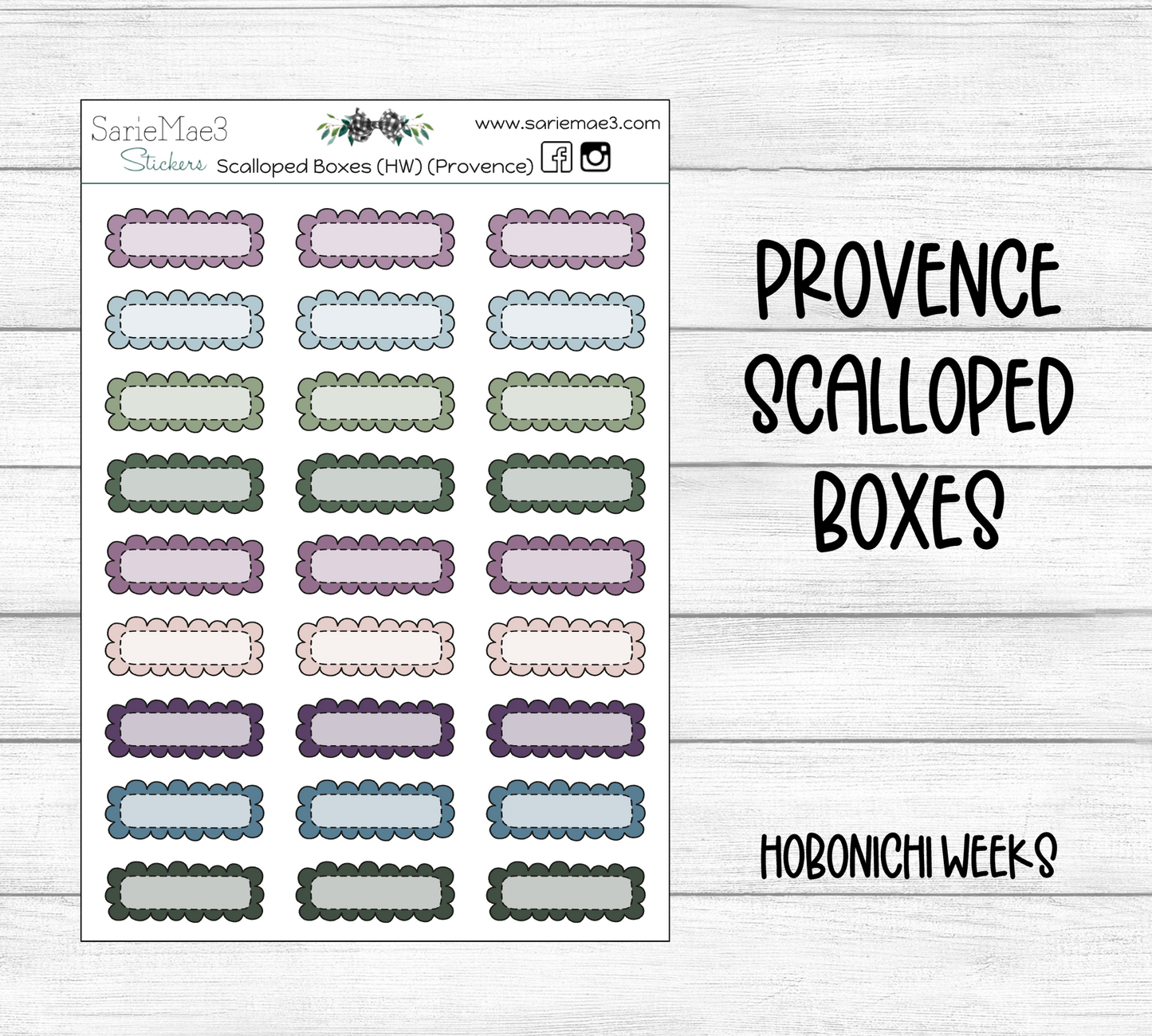 Scalloped Boxes (Provence) Hobo Weeks