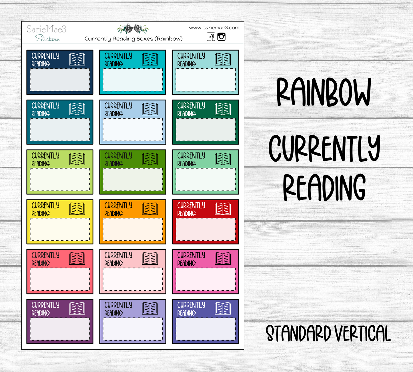 Currently Reading Boxes (Rainbow)