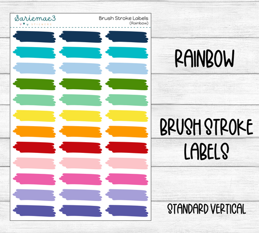 Brushstroke Labels (Rainbow)