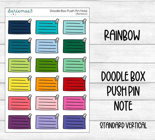 Doodle Box Push Pin Note (Rainbow)