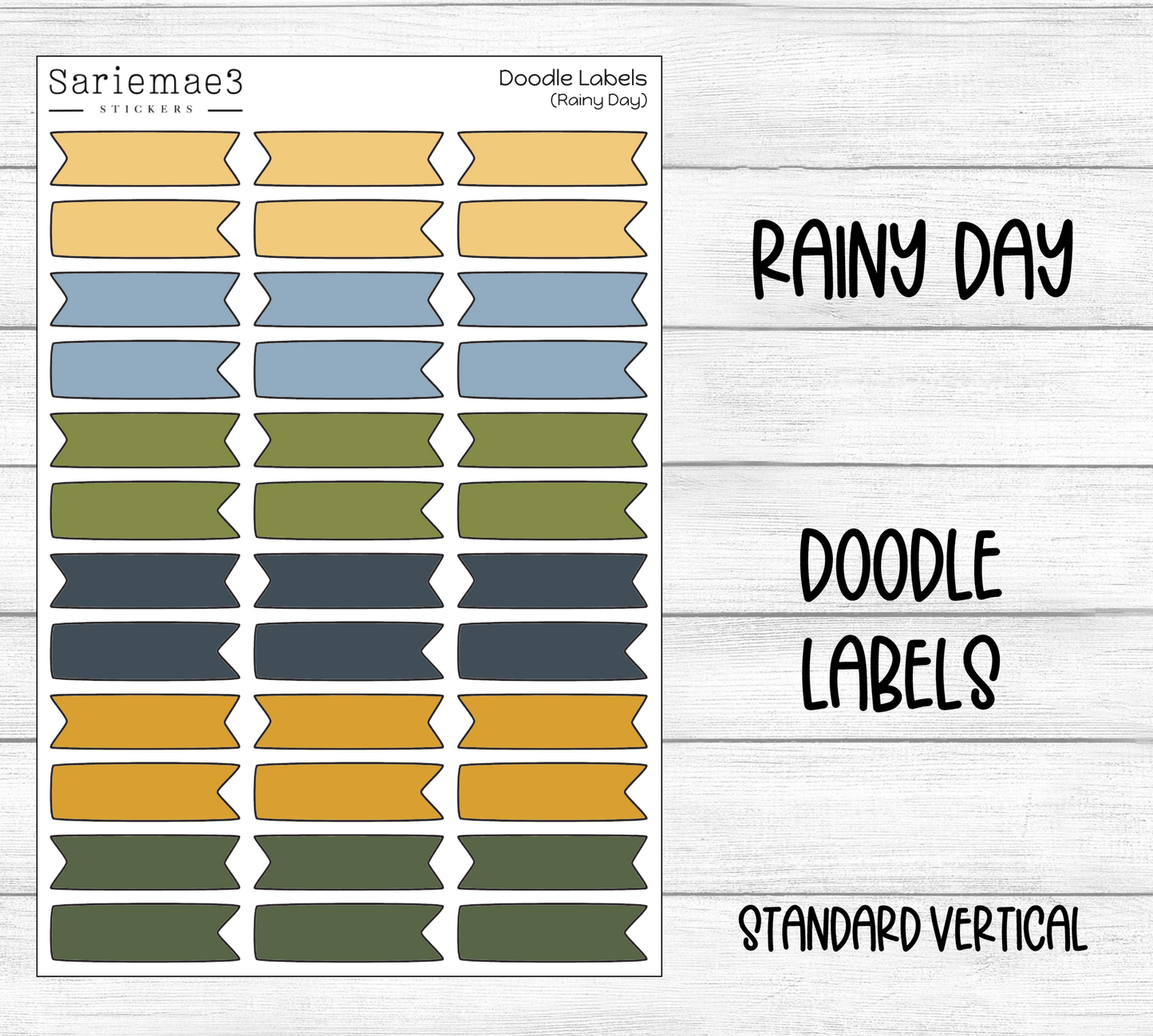 Doodle Labels (Rainy Day)
