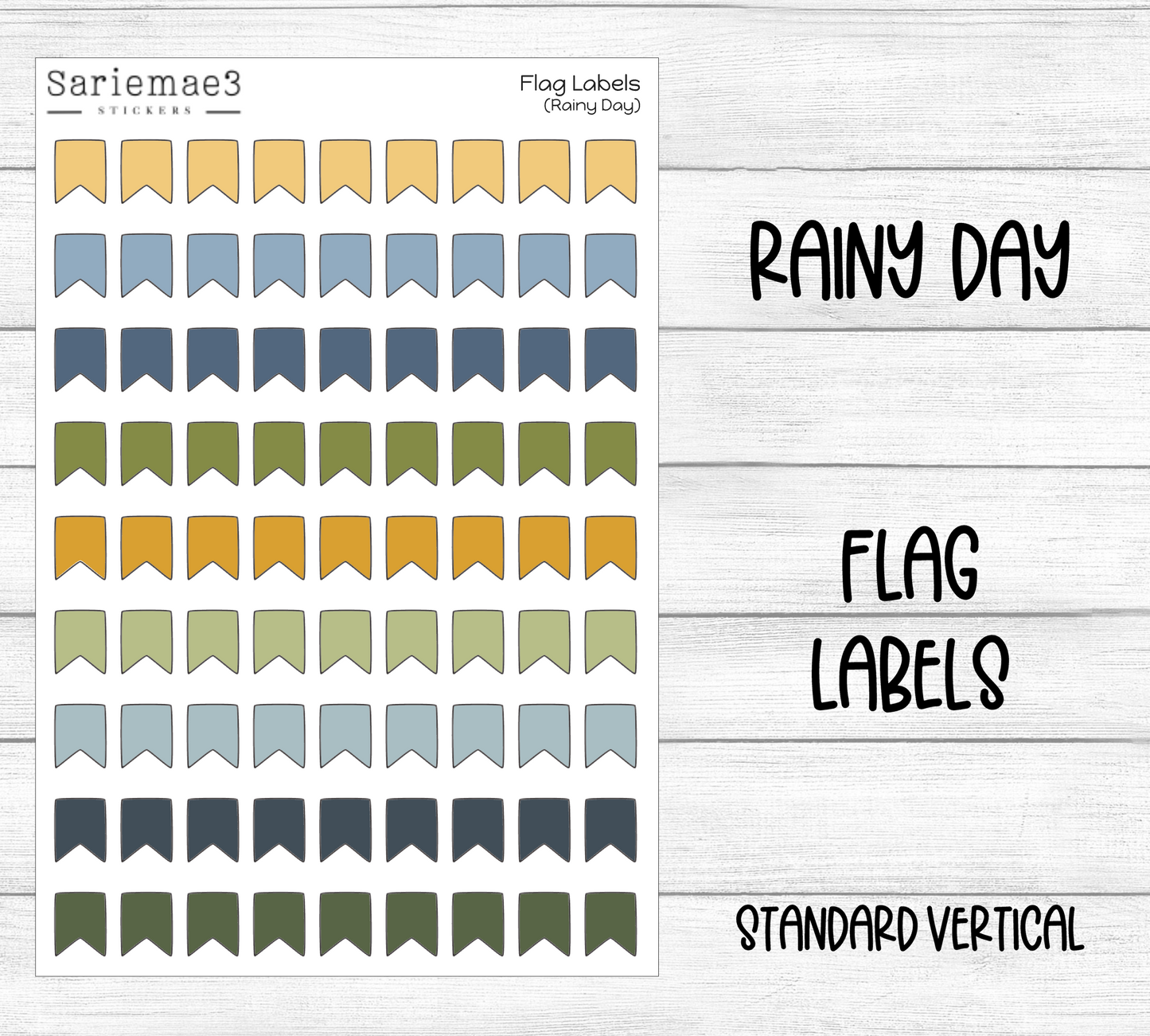 Flag Labels (Rainy Day)
